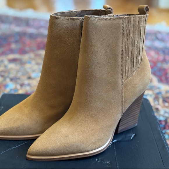 Marc Fisher Suede Tan Ankle Booties - Picture 1 of 7